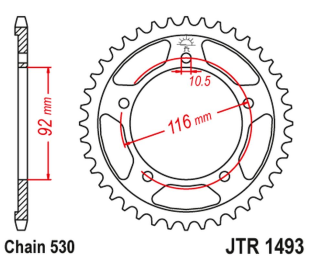 Привідна зірка KAWASAKI ZZR 1400 '06-'18 JT JTR1493.41ZBK