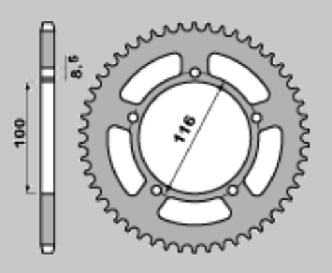Приводная звезда KAWASAKI KX 60 '83-'03, KX 80 '83-'85, SUZUKI RM 60 K3 '03 GROSSKOPF 46451Z