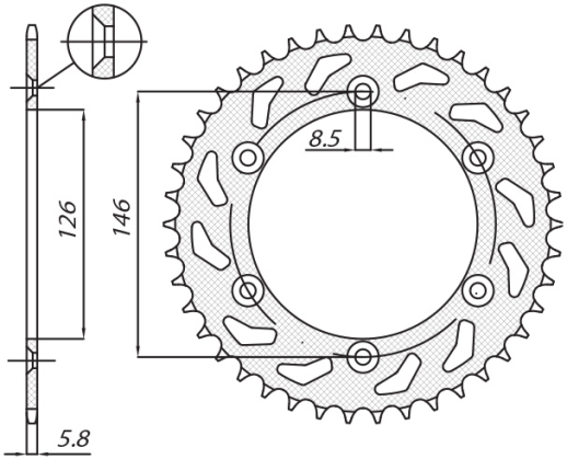 Привідна зірка SUNSTAR 1-3577 44 (JTR 808.44)