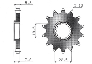 Приводная звезда SUZUKI GN 400 '80-'82, DR 400 '80-'83 SUNSTAR SUN32416 (JTF434.16)