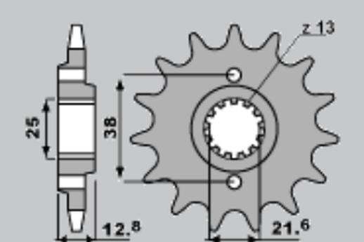 Приводная звезда KAWASAKI KLR 650 '87-'14 CHT 51114K (JTF511.14)
