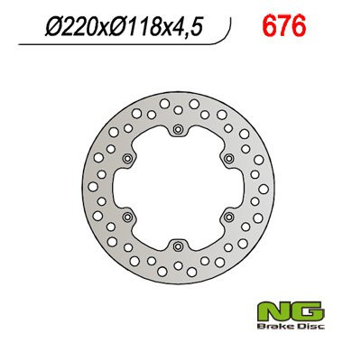 Гальмівний диск задній NG SUZUKI RM 125/250 (88-98), DRZ 400 (220x118x4,5) NG676