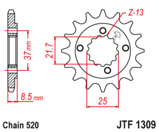 Приводная звезда JT JTF1309.15 (PBR 350)