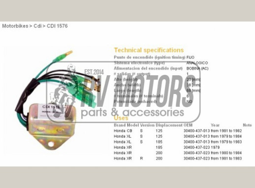 Комутатор HONDA XL125S, XL185S, XR200R DZE ELEKTRYKA 1576-01