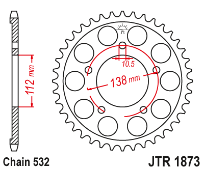 Привідна зірка JT JTR1873.48 (PBR 4383)