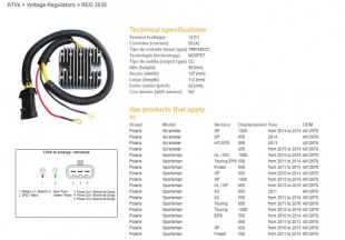 Регулятор напряжения POLARIS SPORTSMAN 550 '10-'14, 850 '10-'16, 1000 '15-'16, SCRAMBLER 550/850/1000 (Mosfet - 50A) DZE ELEKTRYKA 2535-01