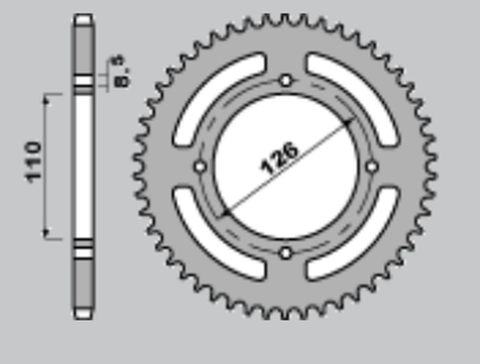 Приводная звезда KAWASAKI KX65 '00-'20, SUZUKI RM 65 '03-'04 GROSSKOPF 441852BK