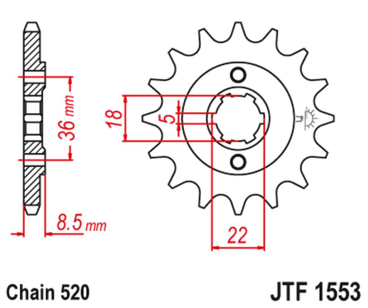 Приводная звезда YAMAHA XT 250 TL (JAPAN) '83-84' SRX 250 '87' JT JTF1553.15