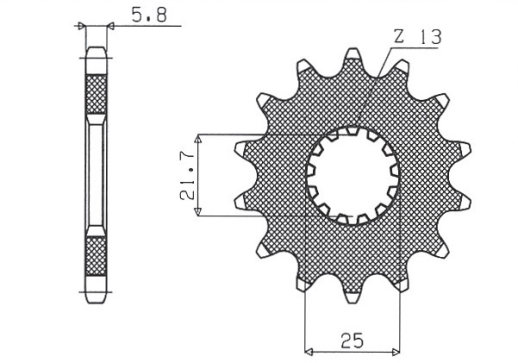Приводная звезда KAWASAKI KXF 450 '06-, YAMAHA YZF/WRF 400/426/450 SUNSTAR SUN32513 (JTF565.13)