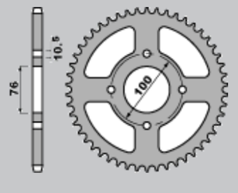 Приводная звезда SUZUKI LT-E LTE 250/300/500 '82-'87, LTR LT-R 500 '88-'92 , VL 250 INTRUDER '00-'04 ,GSX-R 250 '87-'89 CHT 430143K