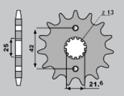 Приводная звезда KAWASAKI ZZR 600, ZXR 750 CHT 51316K (JTF519.16)