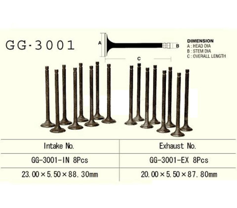 Клапан впускной SUZUKI GS750E T,X,Z (80-82) VESRAH GG-3001-IN