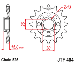 Приводная звезда JT JTF404.17 (PBR 2198)