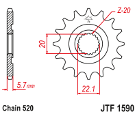 Приводная звезда JT JTF1590.12 (PBR 2103)