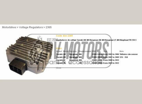 Регулятор напряжения SUZUKI AN250/400 BURGMAN LT 400 KING QUAD`08-12  DZE ELEKTRYKA 2365-01