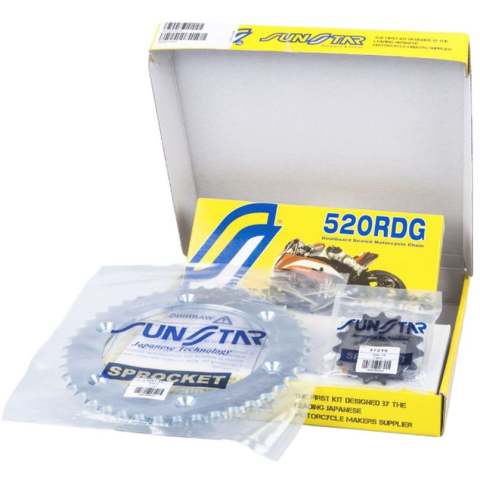 Комплект цепь/звёзды YAMAHA XTZ 660 TENERE '91-'95 (15/45/110) (SUN37215/SUN1-3538-45/SS520XTG-110G) SUNSTAR K520XTG099
