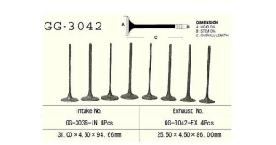 Клапан выпускной SUZUKI DL 650/SV 650 '99-'17 VESRAH GG-3042-EX