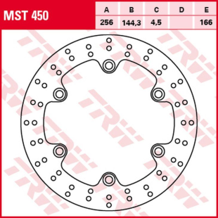Тормозной диск передний HONDA NSS 125 FORZA '15-, SH 300 '07-, (256X144X4,5MM) TRW LUCAS MST450