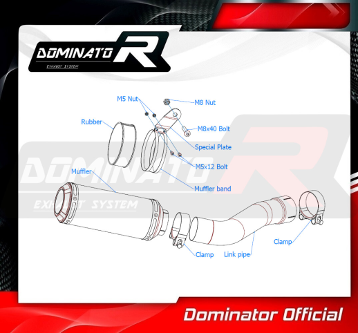 Прямоток DOMINATOR YAMAHA FZ1 1000 FAZER GP 1 2006 - 2015