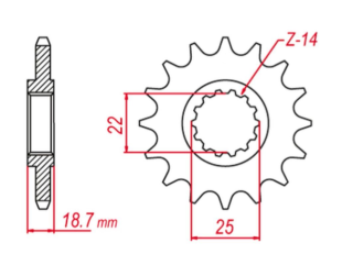 Приводная звезда DUCATI 1200 MULTISTRADA '10-'20 GROSSKOPF 225415G (JTF743.15)