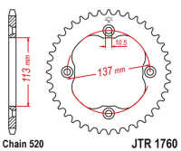 Приводная звезда SUZUKI LTZ 400 '09-12' (LT-Z), LTR 450 '06-10' (LT-R) JT JTR1760.35