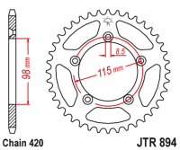 Приводная звезда KTM SX 60/65 '98-'21 JT JTR894.50ZBK