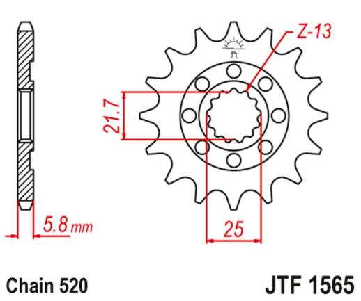Приводная звезда KAWASAKI KXF 450 '06-20' KLX 450 '08-20' JT JTF1565.12
