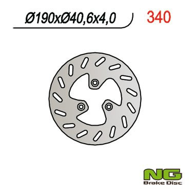 Гальмівний диск NG передній PGO 50/110/125/150 (190x40,6x4) NG340