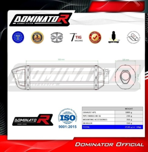 Прямоток BMW F800GS 2008 - 2017 DOMINATOR HP1 черный