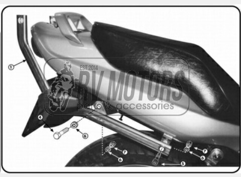 Крепления кофра KAPPA (без площадки) Kawasaki ER5 500 (98-00) K4320