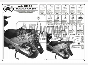 Крепления кофра KAPPA (с площадкой) Monokey Yamaha T-Max 500 (01-07) KR45