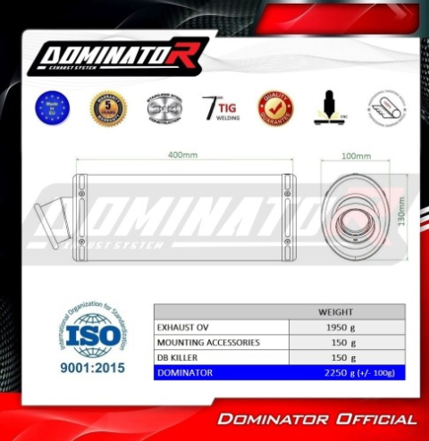 Прямоток Honda CBR 125 2004 - 2010 DOMINATOR овальный