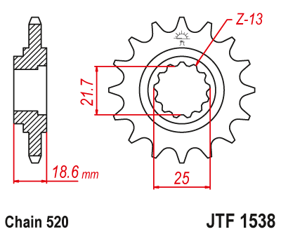 Привідна зірка JT JTF1538.13 (PBR 2119)
