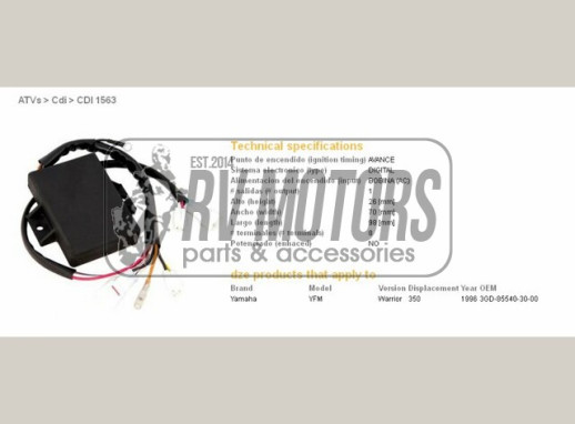 Комутатор YAMAHA YFM350 DZE ELEKTRYKA 1563-01