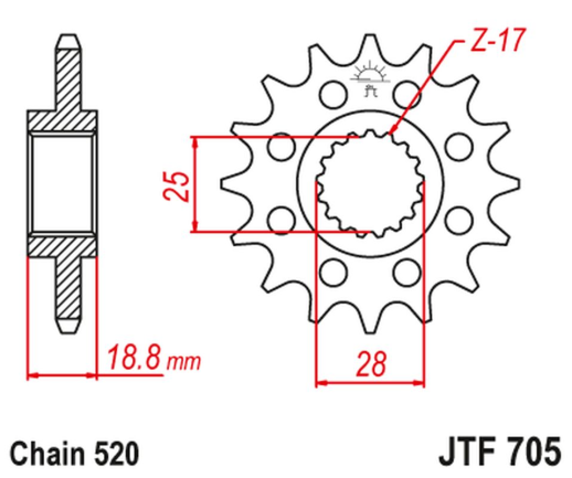 Приводная звезда APRILIA 1000 RSV '98-09' JT JTF705.15
