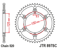 Приводная звезда KTM EXC/SX/EXC-F 200/250/300/400/450/530 JT JTR897.42SC