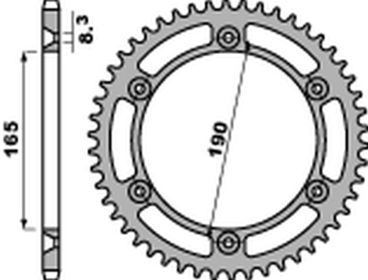 Приводная звезда KTM 125/250/350 ENDURO '87-'90, MX 420/495 '81-'84, MX 500 '85-'93, LC4 600 '88-'92 PBR 89645C45 (JTR896.45)