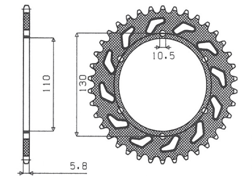 Приводная звезда KAWASAKI ER5 (97-06) SUNSTAR SUN1-3471-42 (JTR486.42)