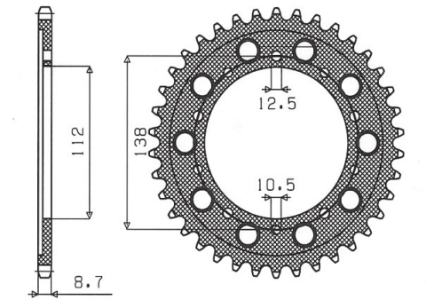 Приводная звезда SUNSTAR 1-5485 39 (JTR 1871.39)