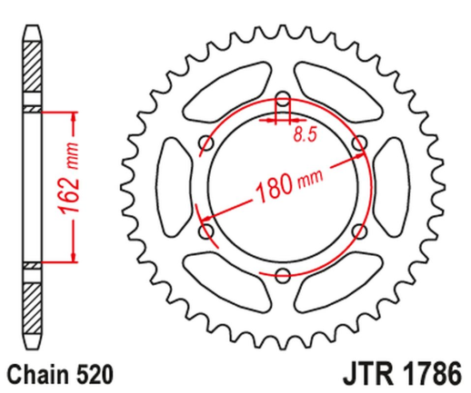 Приводная звезда SUZUKI PE 250 '80-82', PE 400 '80-81 JT JTR1786.52