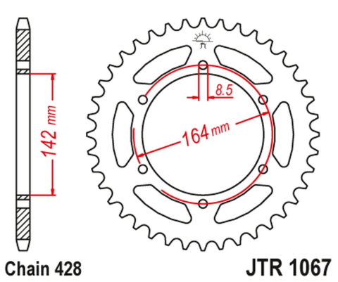 Приводная звезда HYOSUNG GT 125 '03-'15 JT JTR1067.52
