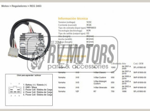 Регулятор напряжения YAMAHA FZS1000 01-05, XVS650 01-14  DZE ELEKTRYKA 2463-01