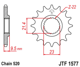 Приводная звезда YAMAHA XT 600 '99-03' TT 600 '04 JT JTF1577.15