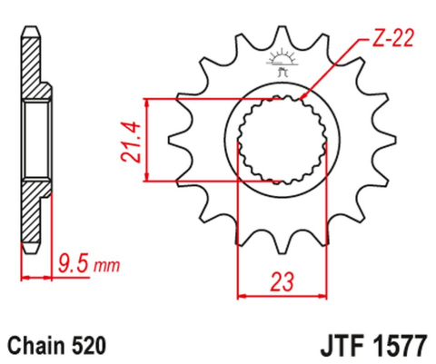 Приводная звезда YAMAHA XT 600 '99-03' TT 600 '04 JT JTF1577.15