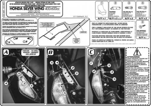 Крепление ветрового стекла Kappa HONDA SILVERWING 400-600CCM (01-10) (214DT) D214KITK 