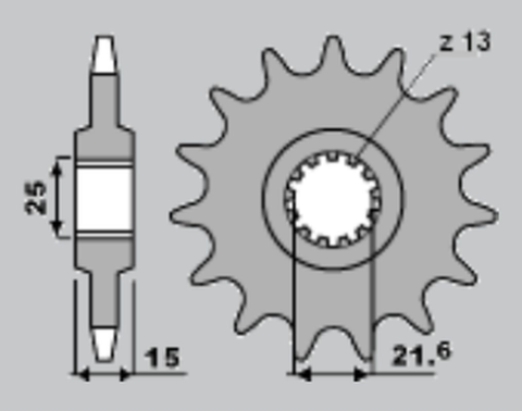 Приводная звезда KAWASAKI ZX6R '95-'97 JR 208215JR (JTF1182.15)
