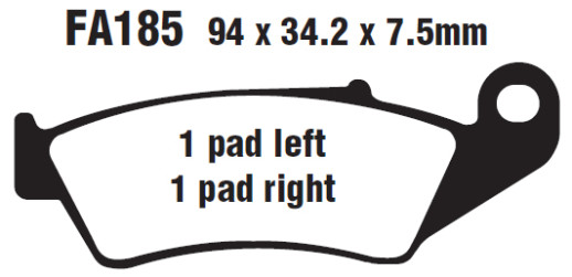 Гальмівні колодки EBC FA185TT