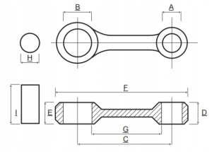Шатун HONDA CRF 250R/X '04-'12 NACHMAN KP01334N