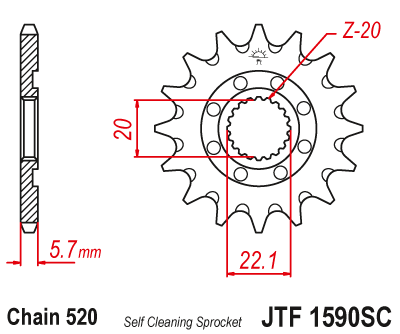 Приводная звезда JT JTF1590.13SC (PBR 2103)