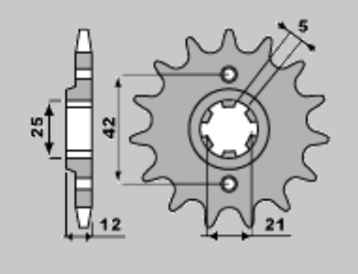 Приводная звезда YAMAHA XJ 600 84-91 CHT 57117K (JTF571.17)